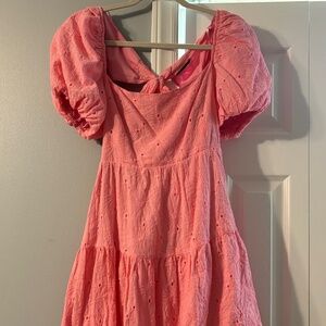 Pink Short 2 bow tie back dress Size L